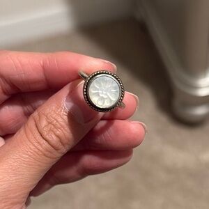 Pandora Silver and Gold Solitaire Ring